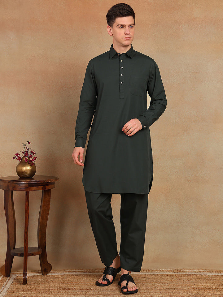 Men's Solid Pathani Kurta with pyjama