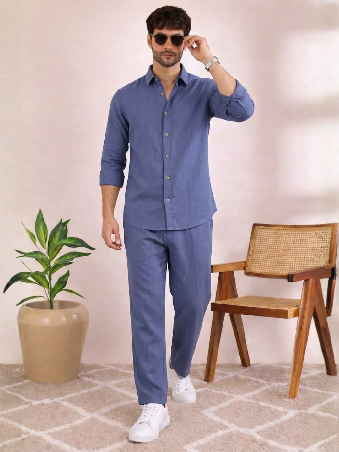 Linen Solid Co-ord Set