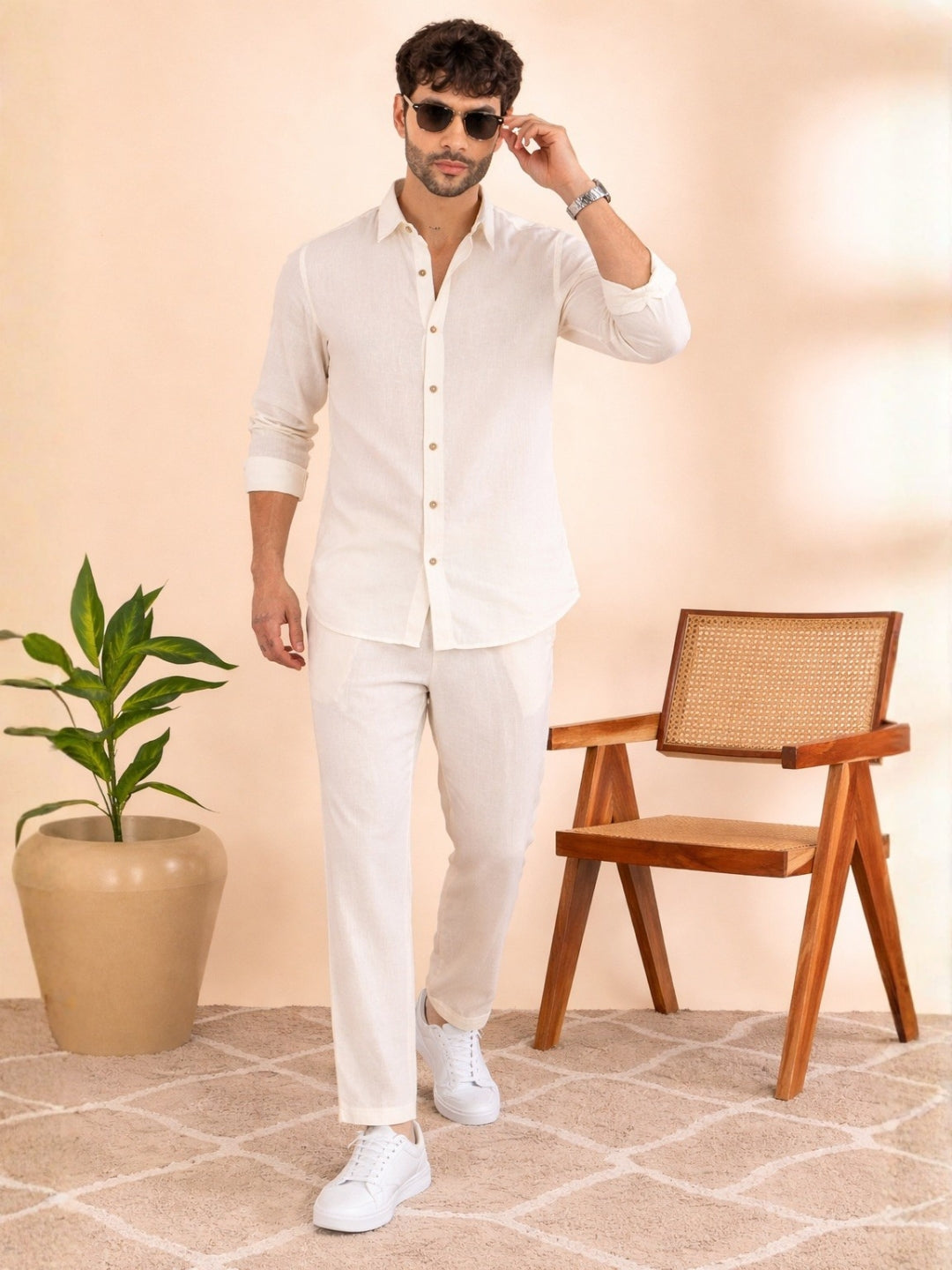 Linen Solid Co-ord Set