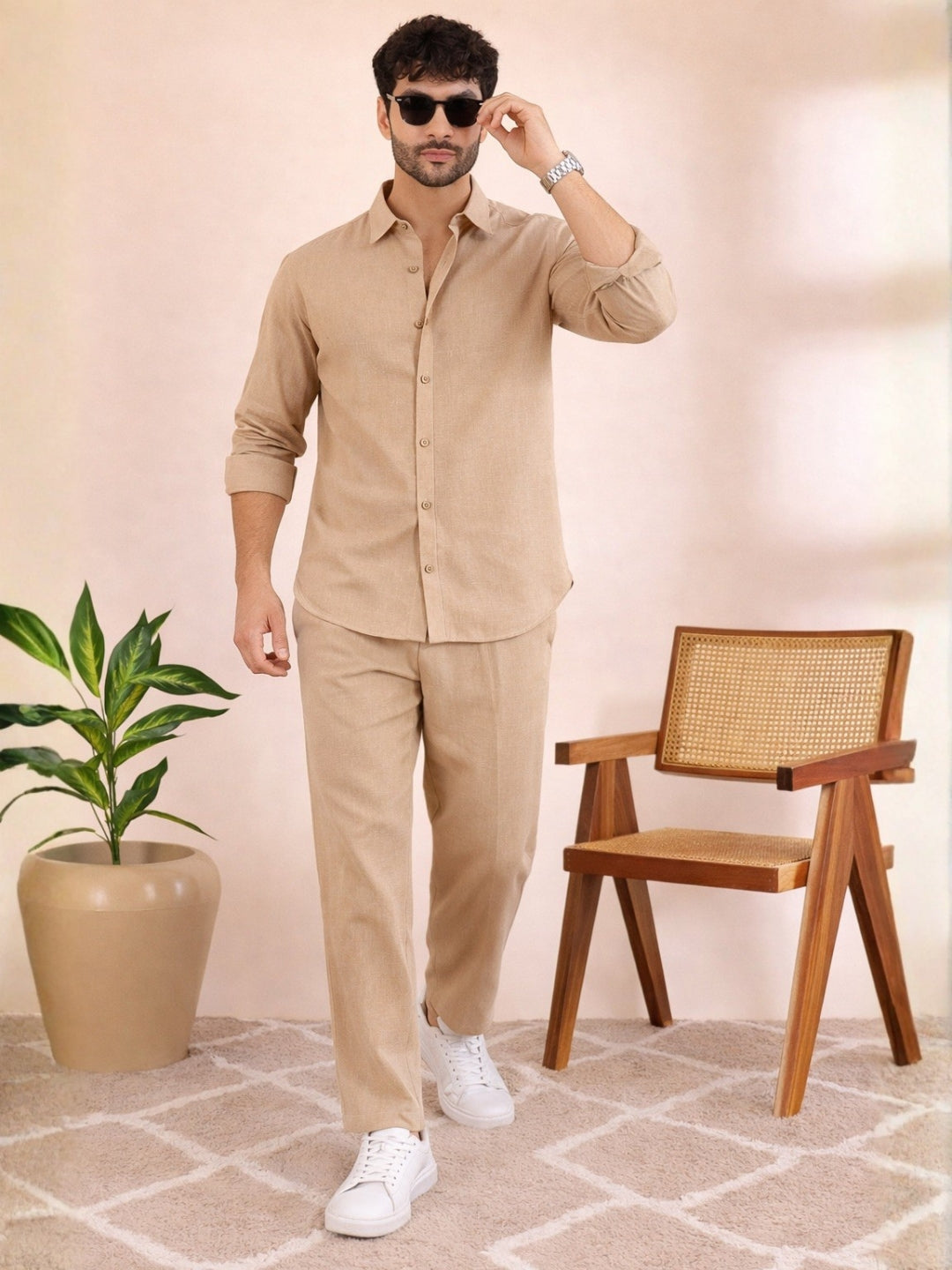 Linen Solid Co-ord Set