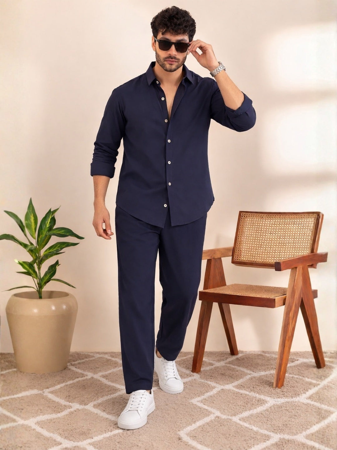 Linen Solid Co-ord Set