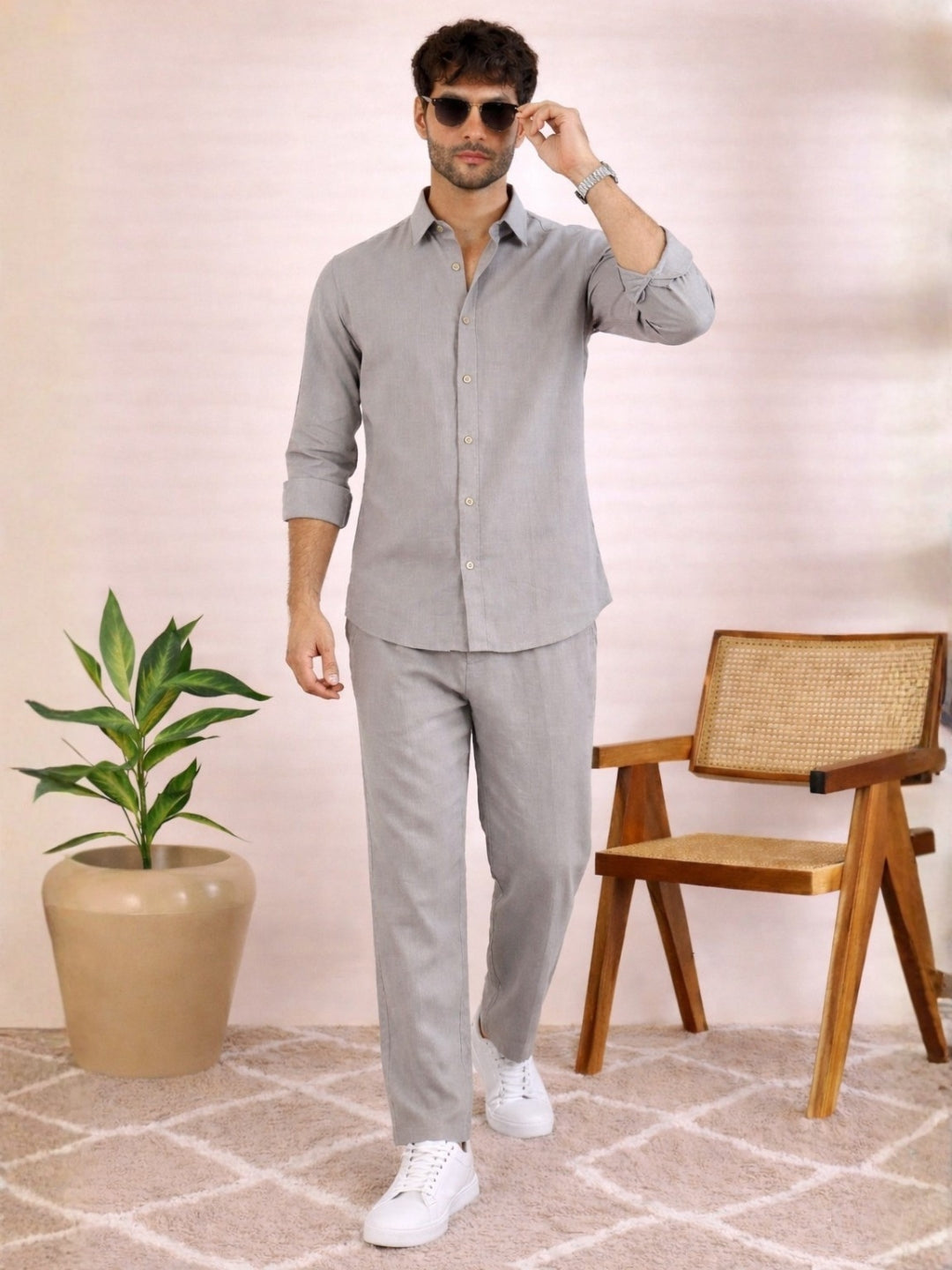 Linen Solid Co-ord Set