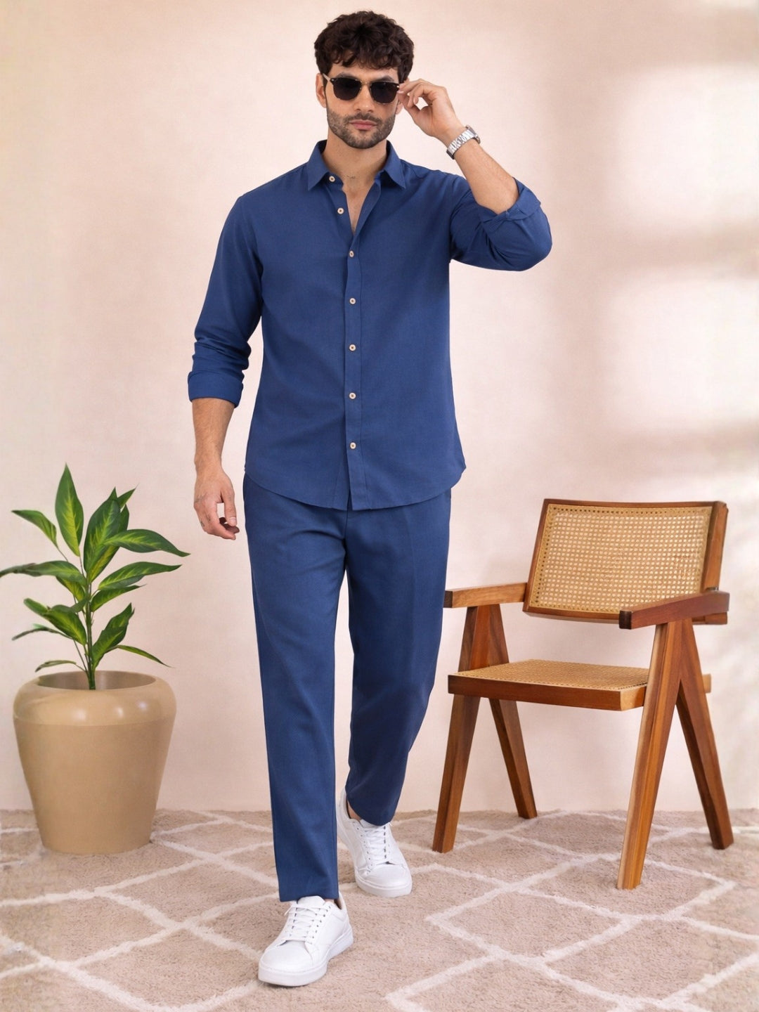 Linen Solid Co-ord Set