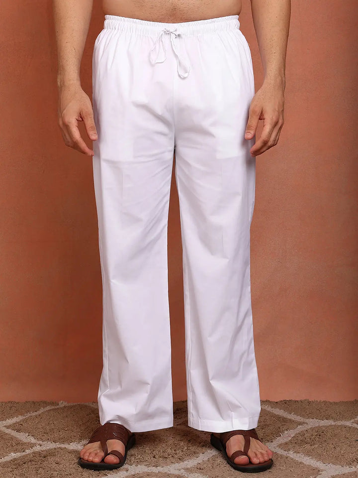Men's Relaxed Fit Straight Cotton Pyjama with Drawstring
