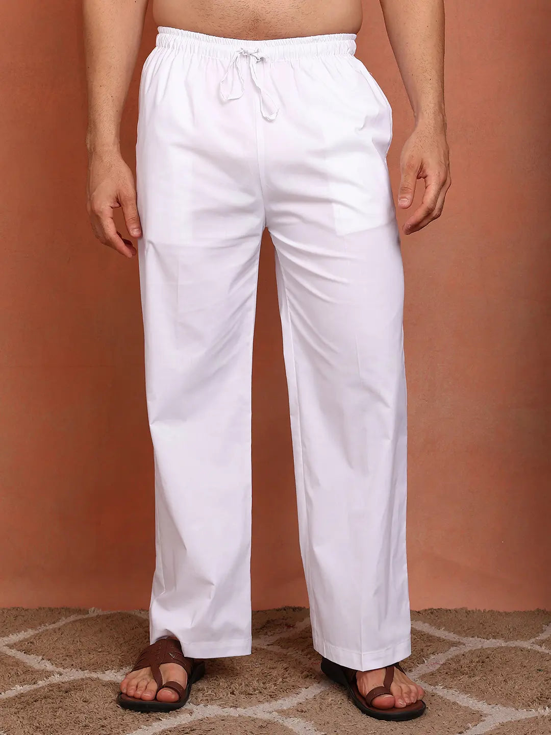 Men's Relaxed Fit Straight Cotton Pyjama with Drawstring