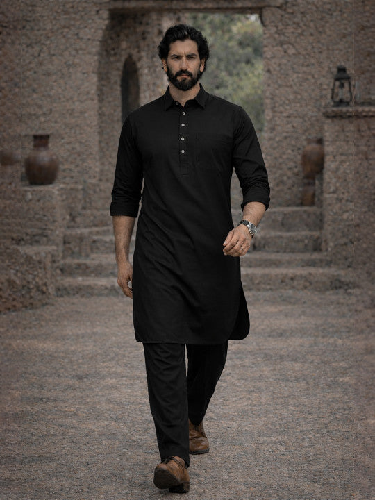dhurander style black kurta